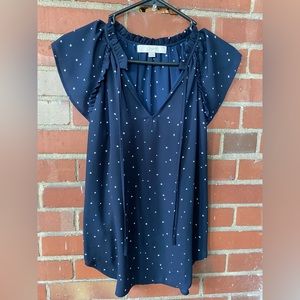 Loft Flutter Sleeve Top with Star Print